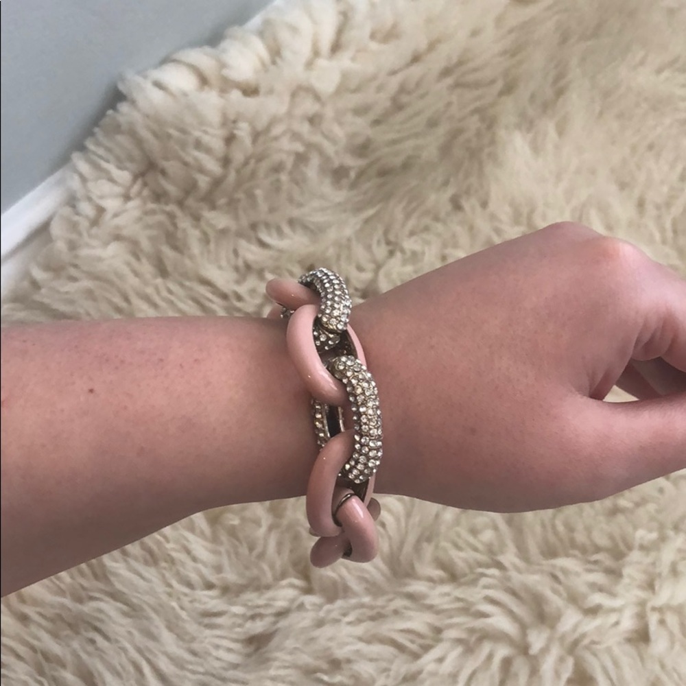 Blush, Gold, & Rhinestone Bracelet - Picture 4 of 5